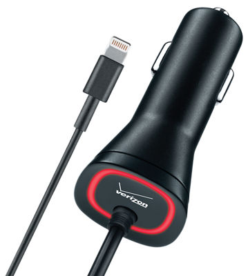 VerizonWireless Premium 2.1-Amp Vehicle Charger w/6' Lightning data cable Picture